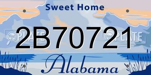 2B70721 Alabama License Plate