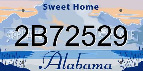 2B72529 Alabama License Plate