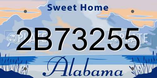 2B73255 Alabama License Plate