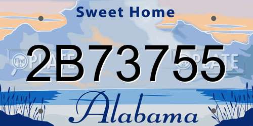 2B73755 Alabama License Plate