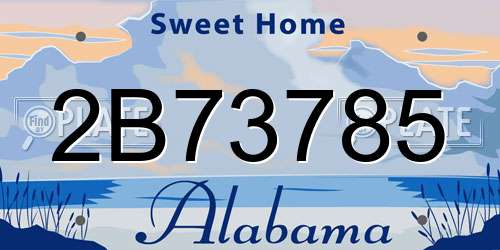 2B73785 Alabama License Plate