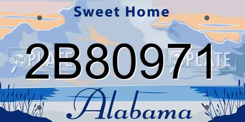 2B80971 Alabama License Plate