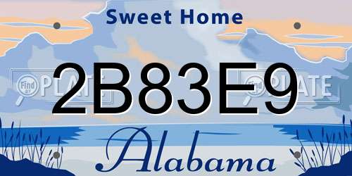 2B83E9 Alabama License Plate