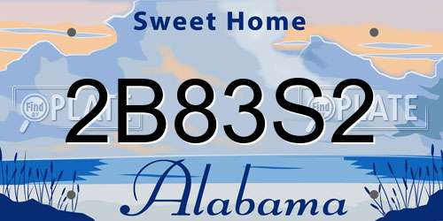 2B83S2 Alabama License Plate