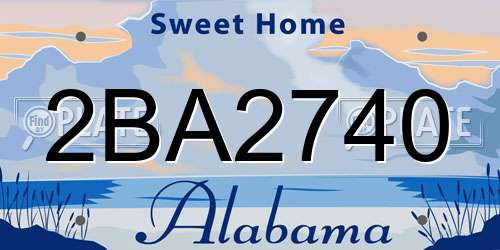 2BA2740 Alabama License Plate