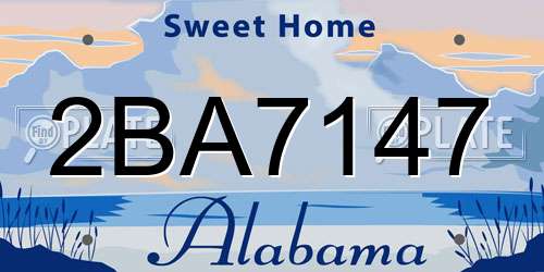 2BA7147 Alabama License Plate