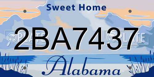 2BA7437 Alabama License Plate
