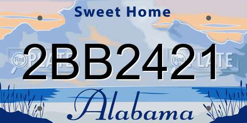 2BB2421 Alabama License Plate