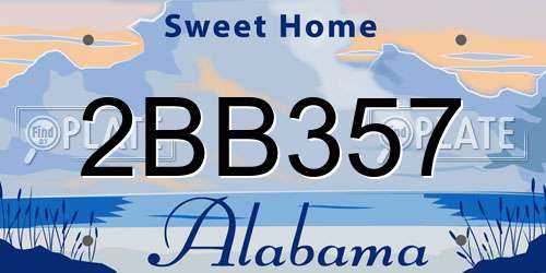 2BB357 Alabama License Plate
