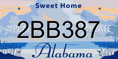 2BB387 Alabama License Plate