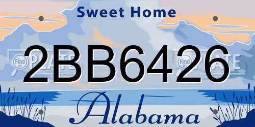 2BB6426 Alabama License Plate