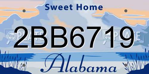 2BB6719 Alabama License Plate