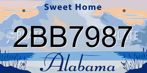 2BB7987 Alabama License Plate