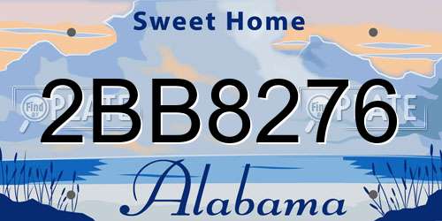 2BB8276 Alabama License Plate