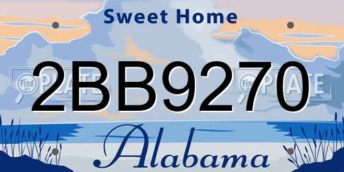 2BB9270 Alabama License Plate