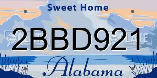 2BBD921 Alabama License Plate