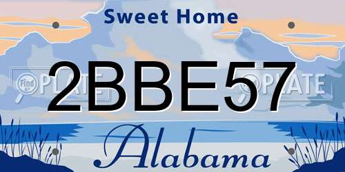 2BBE57 Alabama License Plate
