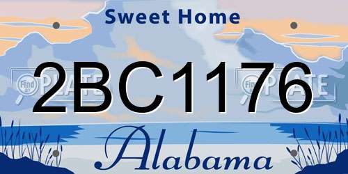 2BC1176 Alabama License Plate