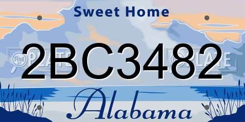 2BC3482 Alabama License Plate