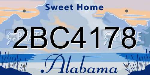 2BC4178 Alabama License Plate