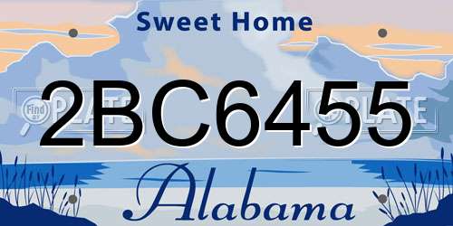 2BC6455 Alabama License Plate