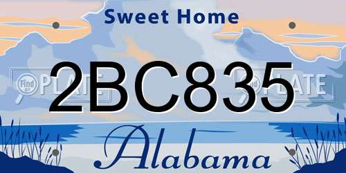 2BC835 Alabama License Plate