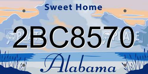 2BC8570 Alabama License Plate