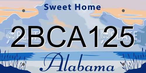 2BCA125 Alabama License Plate