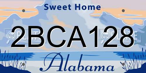2BCA128 Alabama License Plate