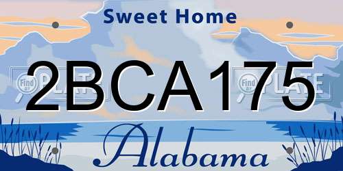 2BCA175 Alabama License Plate