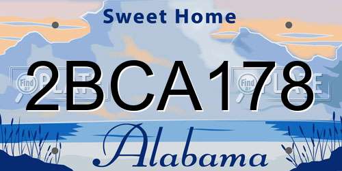 2BCA178 Alabama License Plate