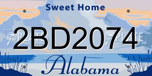 2BD2074 Alabama License Plate