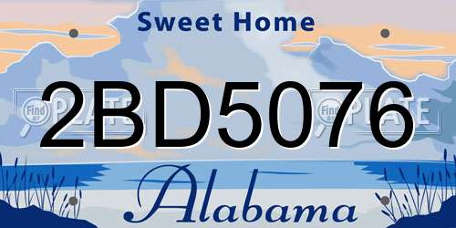 2BD5076 Alabama License Plate