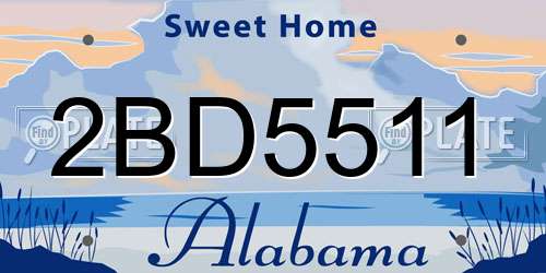 2BD5511 Alabama License Plate