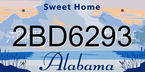 2BD6293 Alabama License Plate