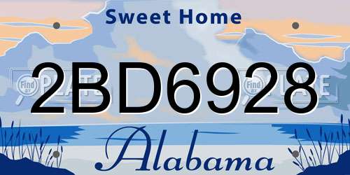 2BD6928 Alabama License Plate