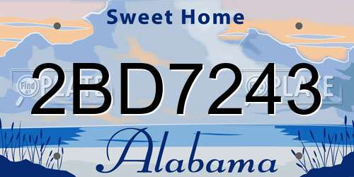 2BD7243 Alabama License Plate