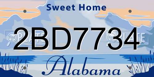 2BD7734 Alabama License Plate