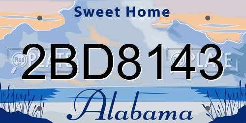 2BD8143 Alabama License Plate