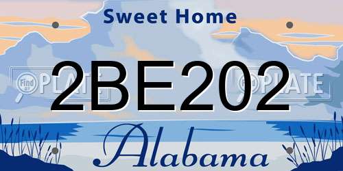 2BE202 Alabama License Plate