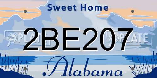 2BE207 Alabama License Plate