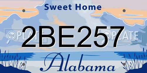 2BE257 Alabama License Plate