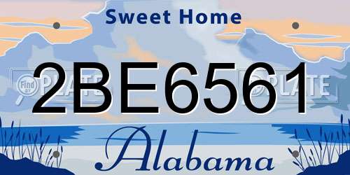 2BE6561 Alabama License Plate