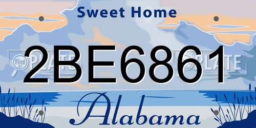 2BE6861 Alabama License Plate