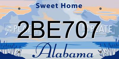 2BE707 Alabama License Plate