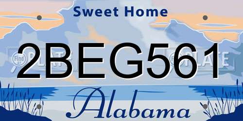 2BEG561 Alabama License Plate