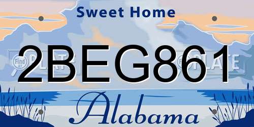 2BEG861 Alabama License Plate