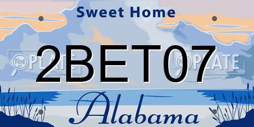 2BET07 Alabama License Plate