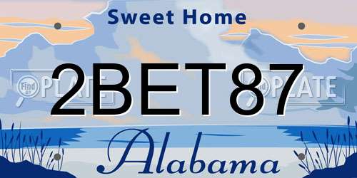 2BET87 Alabama License Plate