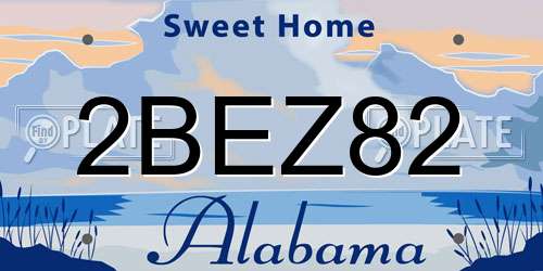 2BEZ82 Alabama License Plate